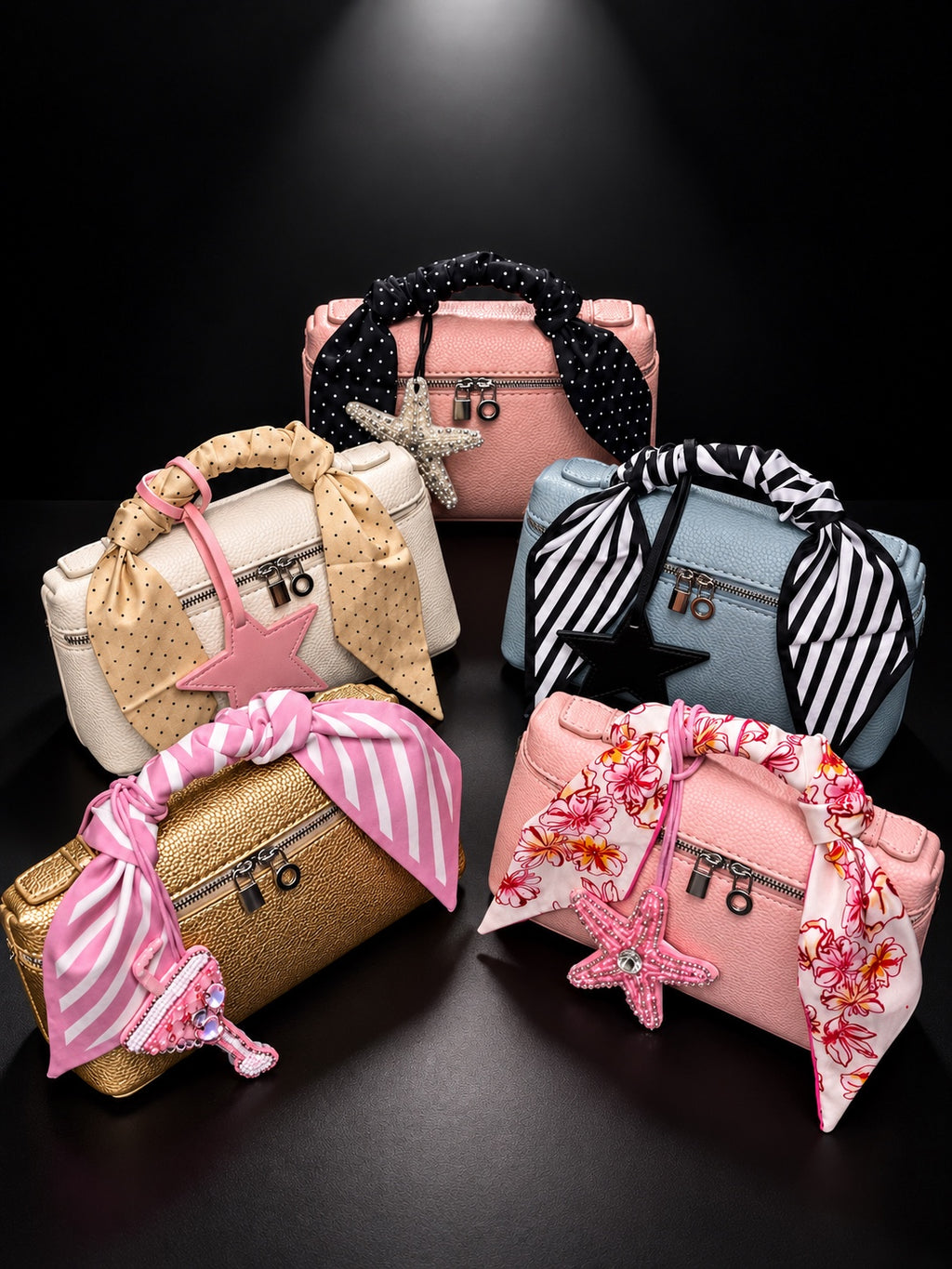 BKP assembled handbag styling examples — one set per purchase