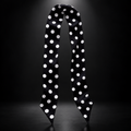 Black scarf with white polka dots