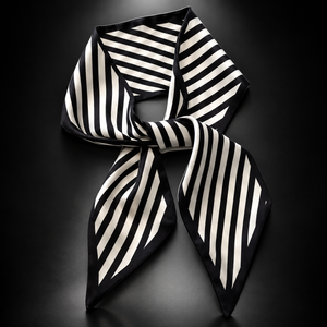 Black and white striped scarf