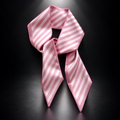 Pink and white striped scarf