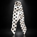 White scarf with black polka dots